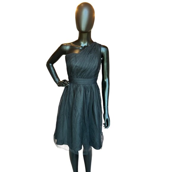 Black Tulle One Shoulder Short Dress - Davids Bridal - Picture 2 of 5